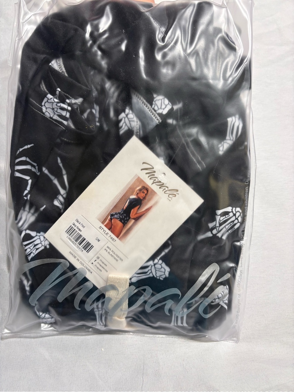 Mapalé Black Skeleton-Print Chemise